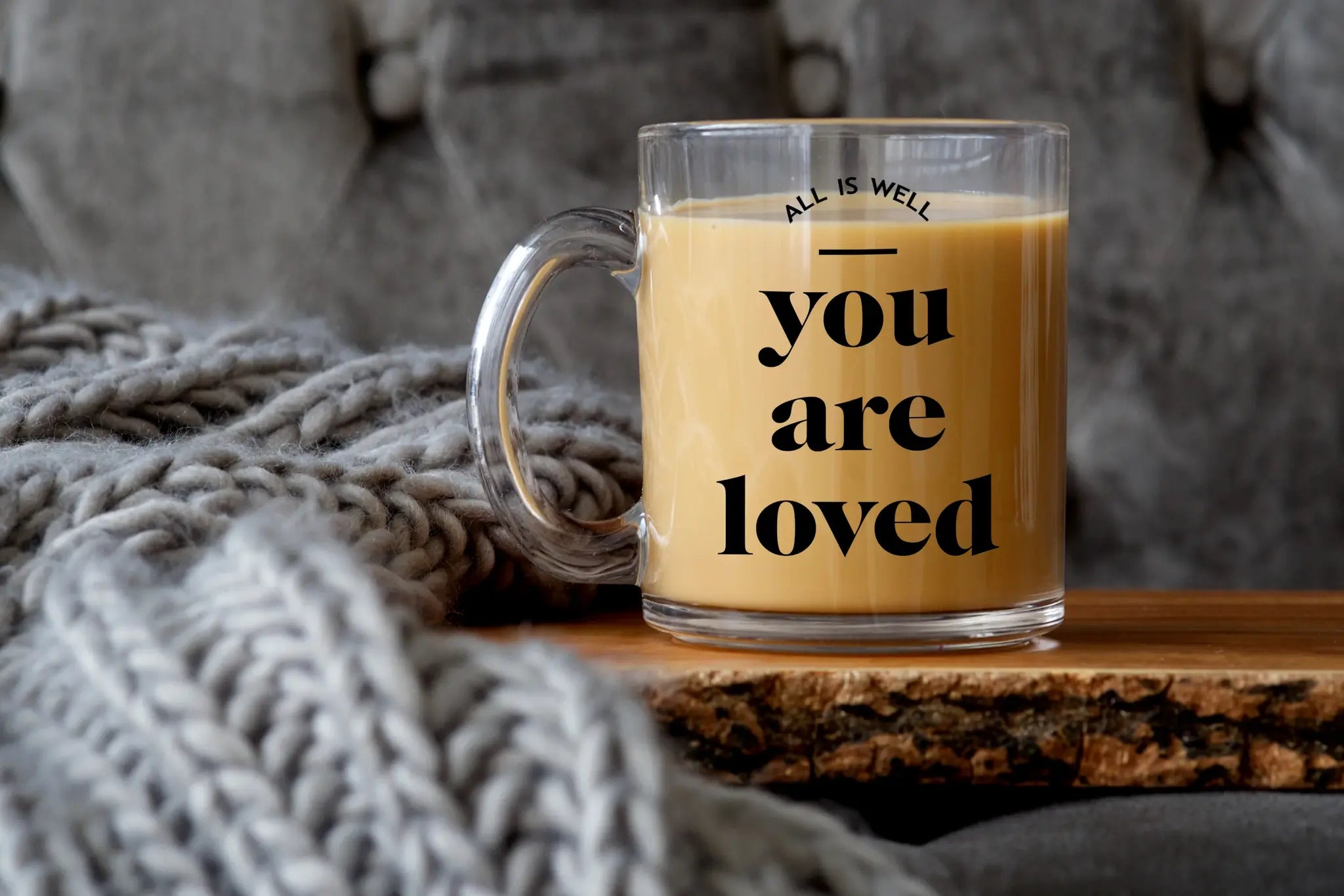 You are loved glass mug