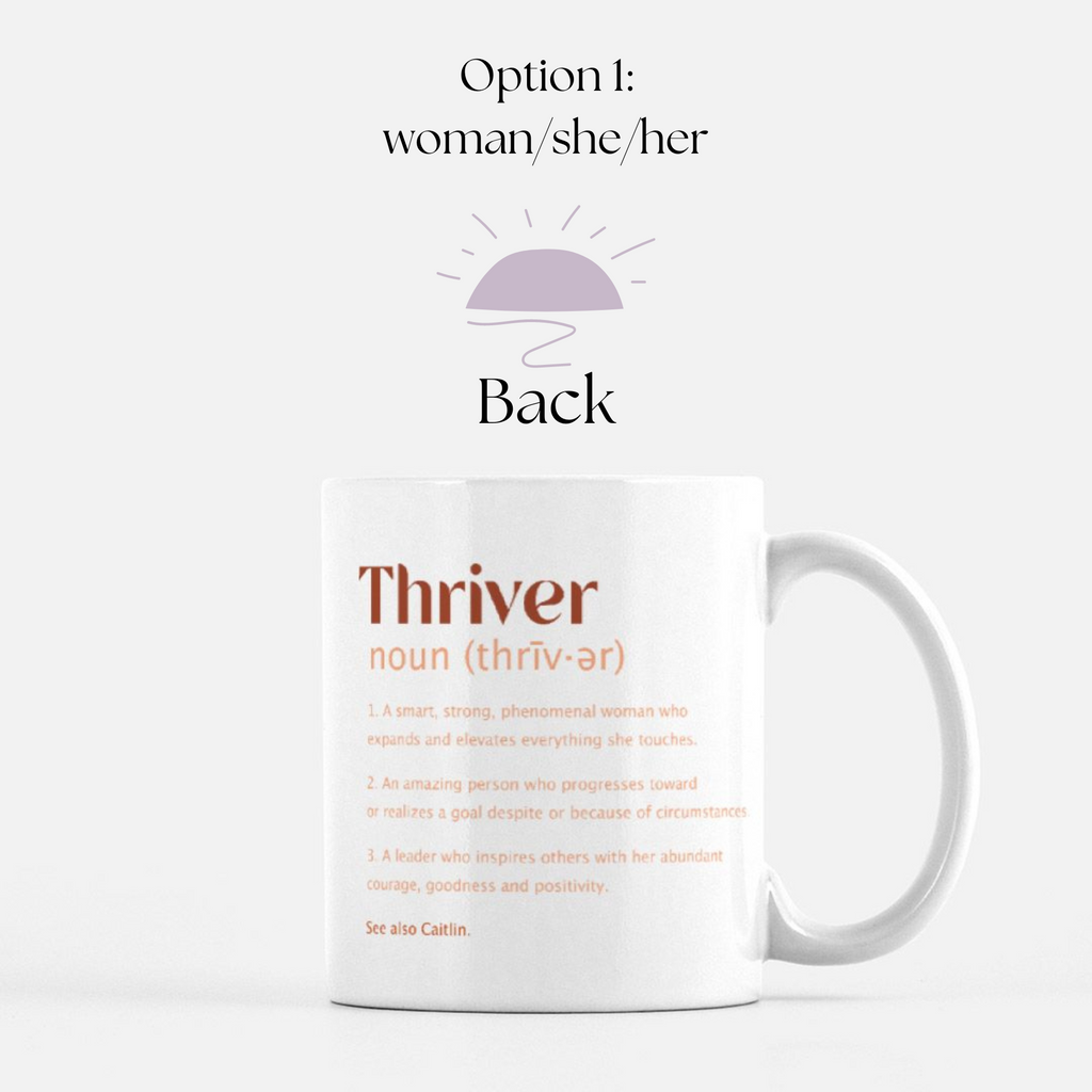 Personalized Thriver Ceramic Mug with Definition